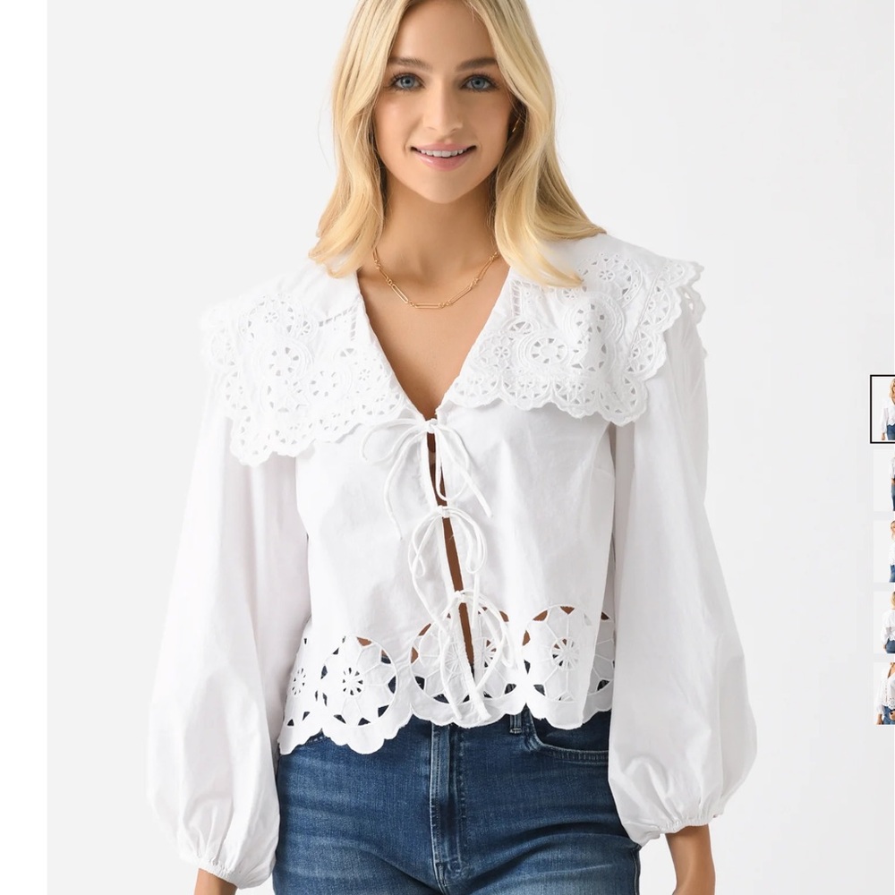 RHODE Giulio top White eyelet NWT’s sz S